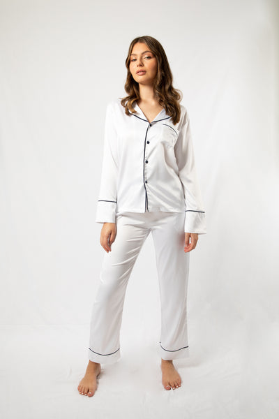 personalised bridal womens silk pyjamas - personalised womens sleepwear - gifts for her - gift ideas for women - gift ideas for wife