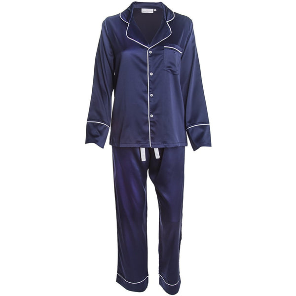 Personalised Pyjamas- Navy/White Long-Sleeve Set - Chloé & Koosh Loungewear