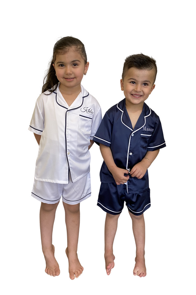 Kids Pyjamas - Navy/White Short-Set