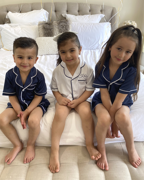 Kids Pyjamas - Navy/White Short-Set