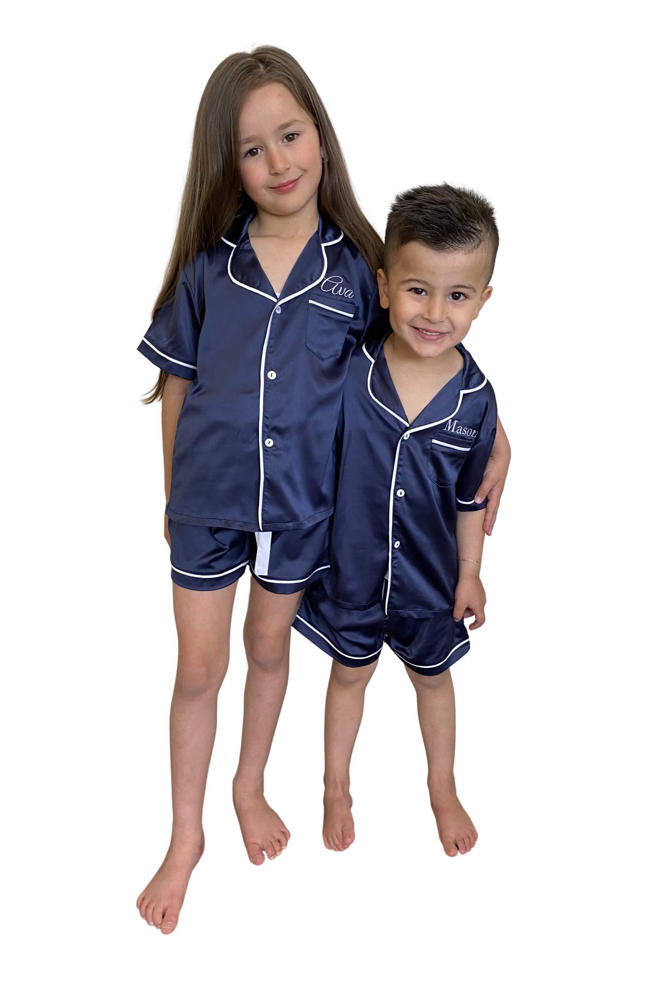 Kids Pyjamas - Navy/White Short-Set